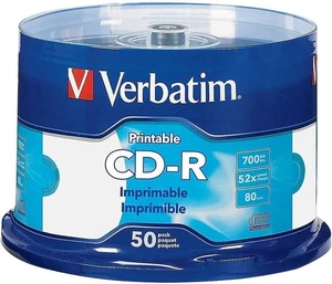 VERBATIM Printable CD-R 52X 700MB 80 Min. 50/ct (NEW, SEALED) - Picture 1 of 1