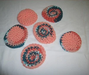 Hand Crocheted Canning Jar Lid Cozy Covers Lot of 6 Estate Sale Find Granny Made - Picture 1 of 3