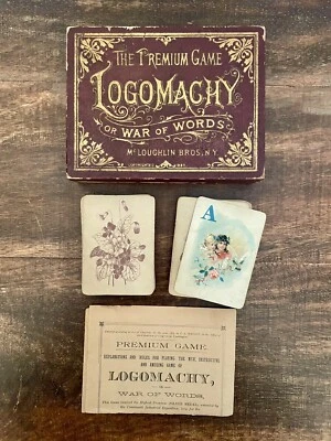 LOGOMACHY War of Words Antique McLoughlin Card Game - Image 1 of 4