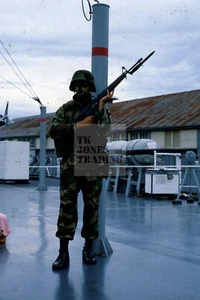 US Marine Guard Garden Island Navy Sydney Harbour Slide Photograph 35mm Vintage - Picture 1 of 1