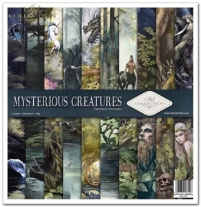 11.8" x 12.1" scrapbooking cardstock Mysterious Creatures 11 sheets - Picture 1 of 12