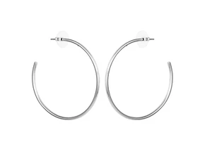Sterling Silver Round Hoops Style Earrrings - Picture 1 of 6