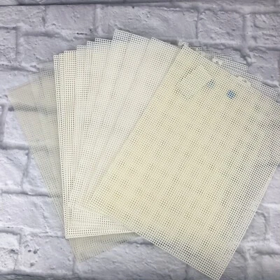 Lot of 14 Quick Count plastic 7-mesh canvas sheets clear And White - Image 1 of 2