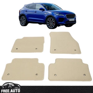 Floor Mats Fits 18-23 Jaguar E-Pace Front Rear Car Liner Carpets Set Nylon Beige - Picture 1 of 4
