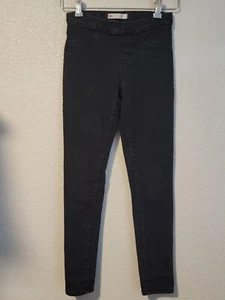 Levis Pull On Jeans Girls Size 12 Reg Legging Ankle Denim Black - Picture 1 of 11