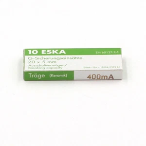 Fusible céramique 5x20 - Temporisé (T) 400mA/250V (10 Fusibles) - Imagen 1 de 3
