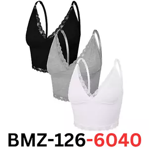 3 Pieces Women's Rib Knit Cami Tops Lace Trim Sleeveless Crop Top Camisole XL - Picture 1 of 6