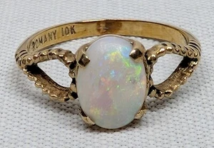 Vintage Romany 10K Opal Size 4.25 Ring - Picture 1 of 6