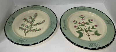 LOTE DE 2 Platos Cerámicos 11 3/16" por CERTIFICADO INTERNACIONAL ALBAHACA, ENELDO ROMERO Foto 1 de 4