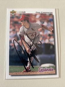 Cris Carpenter Cardinals 1992 Upper Deck autographed card