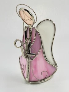 Vintage Handcrafted Stained Glass Angel Candle Holder Christmas Holiday Decor L1 - Picture 1 of 6