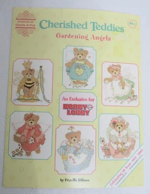 Cross Stitch Cherished Teddies Gardening Angels Patterns New Priscilla Hillman - Image 1 of 4
