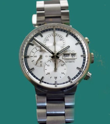 Relógio masculino Mido Commander cronógrafo automático data do dia 42,7 mm com pulseira - Imagem 1 de 4