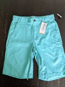 NWT Old Navy Teal Flat Front Adjustable Waist Boys Shorts Size 14 - Picture 1 of 4