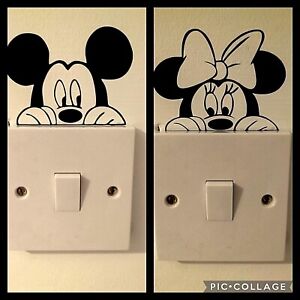 Mickey/Minnie Mouse Vinyl Decal Light Switch Wall Art Car Kids Bedroom Sticker