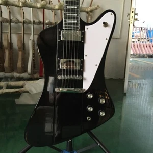 Black Electric Guitar Solid Firebird Black Fretboard HH Pickups Mahogany Body - Picture 1 of 6