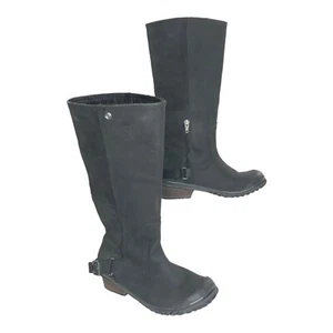 Sorel Women's Slimboot Tall Waterproof NL2108-010 Suede Leather Black US Size 6 - Picture 1 of 7