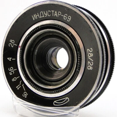 ⭐SERVICED⭐ INDUSTAR-69 28mm f/2.8 Soviet Wide Angle Pancake Lens M39 MMZ-LOMO 33 - Image 1 of 4