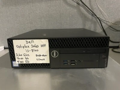 Dell OptiPlex 3060 SFF Intel i3-8100 3,60 GHz 16 GB 500 GB Sata DVDRW Linux Ubuntu! Foto 1 de 4