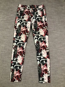 7 For All Mankind Jeans Damen 27 rot grau Blumenmuster Skinny Mid Rise Freizeit - Bild 1 von 13