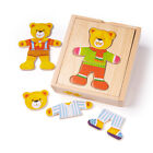 Bigjigs Toys Wooden Mr Bear Dress Up Jigsaw Puzzle Mix Matching Game