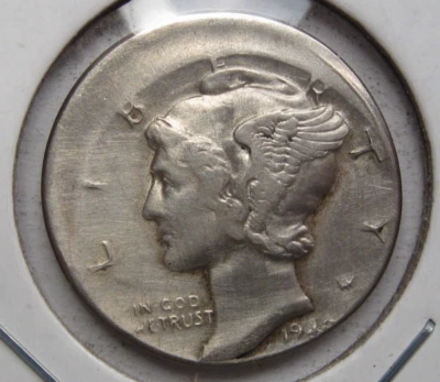 ERROR Coin: AU 1940 Silver MERCURY Dime. Off-Center. Mint Error. - Image 1 of 4