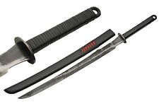 35.25" Cyber Sabre Sword Steel Blade Leather Wrapped Handle