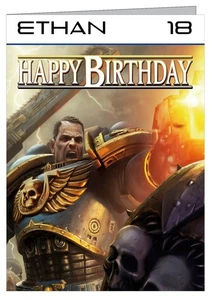 Warhammer 40.000 Space Marine Personalised Birthday Card (A5) - Picture 1 of 1