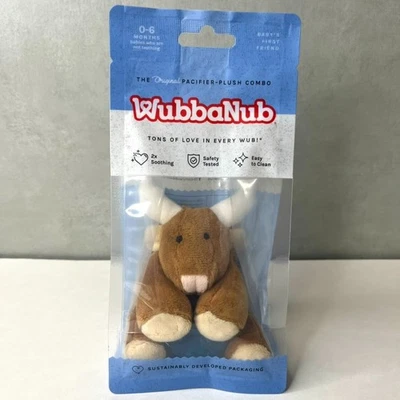 NUEVO Chupete infantil Wubbanub Longhorn Bull 0-6 meses felpa sellado calmante Foto 1 de 3