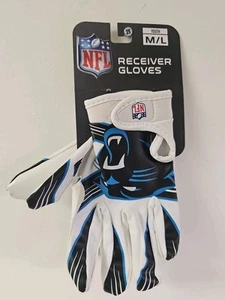 Carolina Panthers NFL Franklin Sports Receiver Gloves White Youth M/L - Picture 1 of 6
