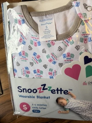 Manta Usable Cunas Para Niños Snoozette Blanca Talla Pequeña. 3-6 meses 100% algodón Foto 1 de 4