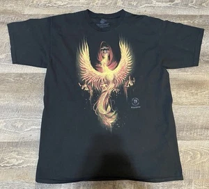 The Mountain T Shirt Adult XL Phoenix Rising Anne Stokes Print Black Tie Dye - Picture 1 of 5