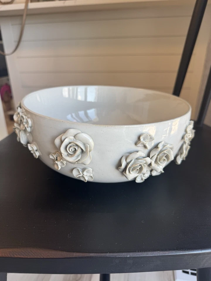 Tigela decorativa floral grande artesanal Venus et Fleur - Imagem 1 de 4