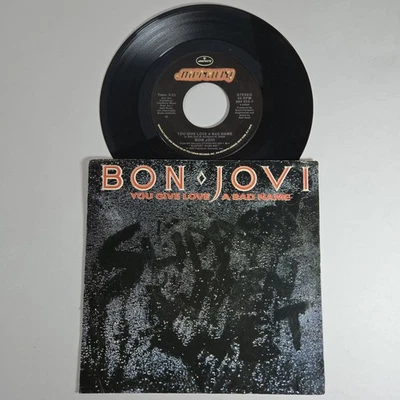 Bon Jovi "You Give Love A Bad Name" 45 Vg+ Tested Picture Sleeve Rare 1986 - Image 1 of 4