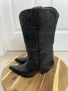 Charlie 1 Horse Women’s  Leather Hand Crafted Black Cowboy Western Boots Sz 10B - Picture 1 of 15
