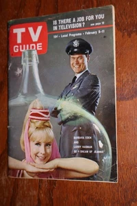 TV Guide February 1966 I Dream of Jeannie Barbara Eden Larry Hagman NO LABEL - Picture 1 of 2