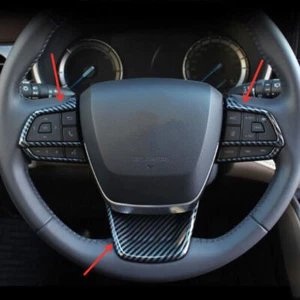 For Toyota Grand Highlander 2024 Carbon Fiber Steering Wheel Switch Trims 3pcs - Picture 1 of 9