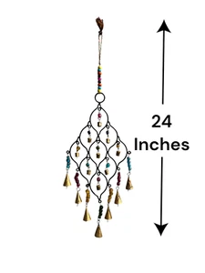 Iron Metal Bells Wall Hanging Chime Farmhouse Indoor Outdoor Patio Wall Décor - Picture 1 of 7