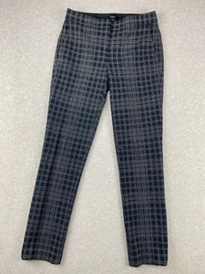 Theory Testra 2B Hose Damen 00 marineblau kariert strukturiert Stretch Knöchel Anzughose - Bild 1 von 10