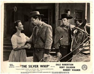 SILVER WHIP ORIGINAL LOBBY CARD DALE ROBERTSON ROBERT WAGNER KATHLEEN CROWLEY