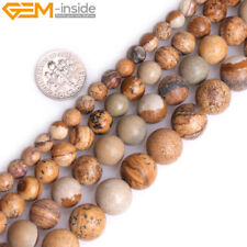 Assorted Picture Jasper Natural Round Loose Beads For Jewellery Making 15"