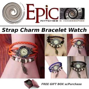 EPIC TIME - Reloj Retro Correa Cuarzo Cuero - Pulsera Hoja - Imagen 1 de 7
