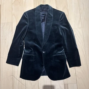 J. Crew Ludlow Green Velvet Tuxedo Jacket Size 36R - Picture 1 of 6