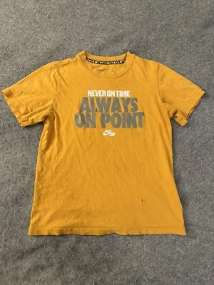 Nike Cotton T Shirt Kids Medium Yellow Crew Neck Short Sleeve Used - Image 1 of 4