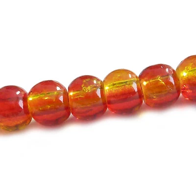 Glasperlen Crackle rund ca. 4 mm rot gelb ca. 200 Perlen Spacer nenad-design - Bild 1 von 4