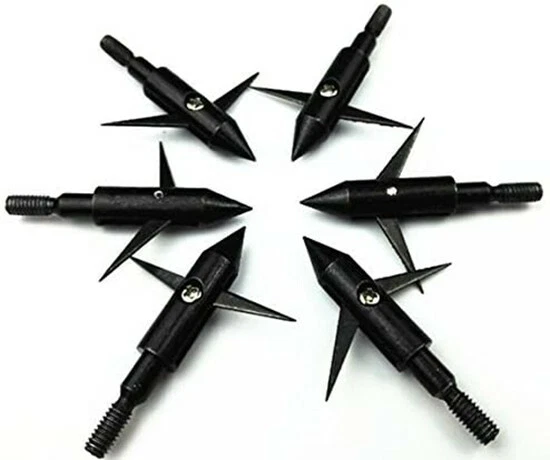 6PK 150gr Black Hunting 2 Blades Broadheads Arrowhead Bowfishing Arrow Tips  - Image 1 of 1