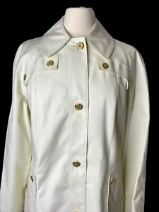 Vintage Misty Harbor 70s Ivory Any Weather Long Trench Coat Cream Size 14 Tall - Picture 1 of 19