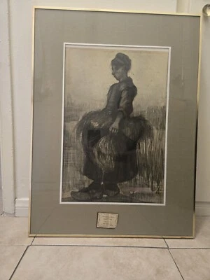 Turner Wall Accessory Art Print Van Gogh Peasant Woman Carrying Wheat Framed - Image 1 of 4