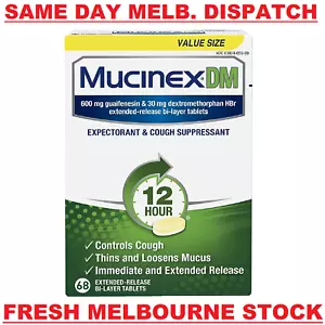 Mucinex DM Guaifenesin 600mg Expectorant & Cough Control Suppressant 68 Tablets - Picture 1 of 6