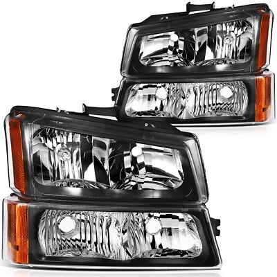 Kit para Chevy Silverado Avalanche 1500 2500 2003-06 con conjunto de faros ámbar Foto 1 de 4